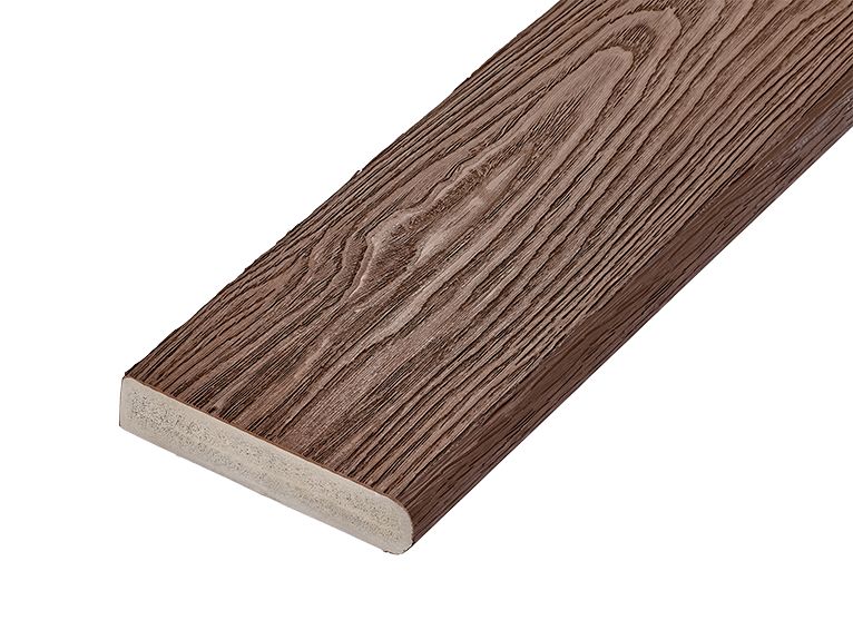 Premium Woodgrain Effect Bullnose Board Capstock PVC-ASA 3600mm x 150mm x 32mm - Walnut | Compare The Build