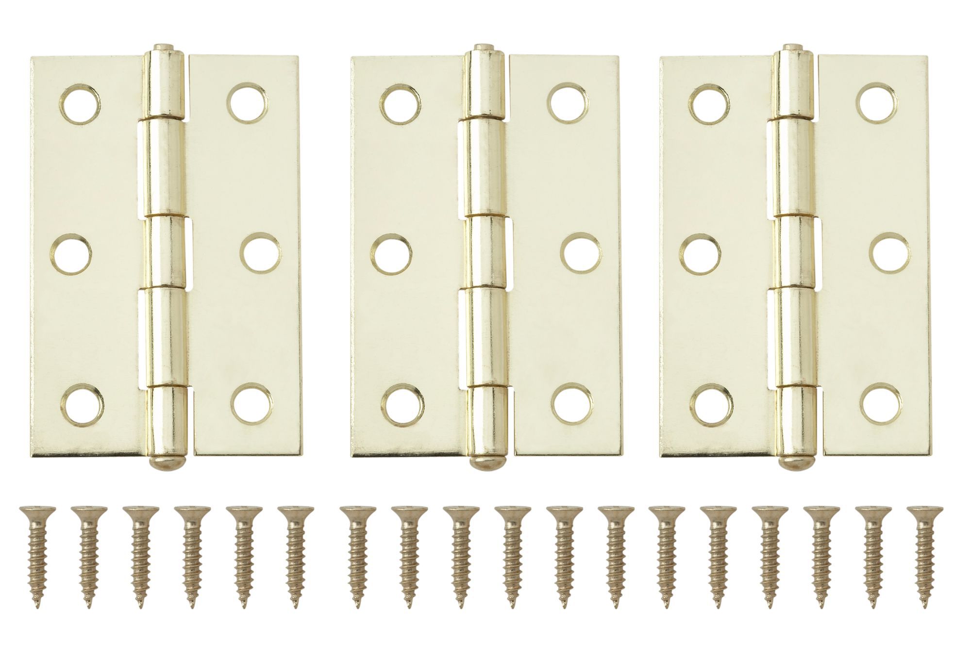 Brass-Plated Metal Butt Door Hinge N163 (L)75mm, Pack Of 3 Price Comparisons | Compare The Build