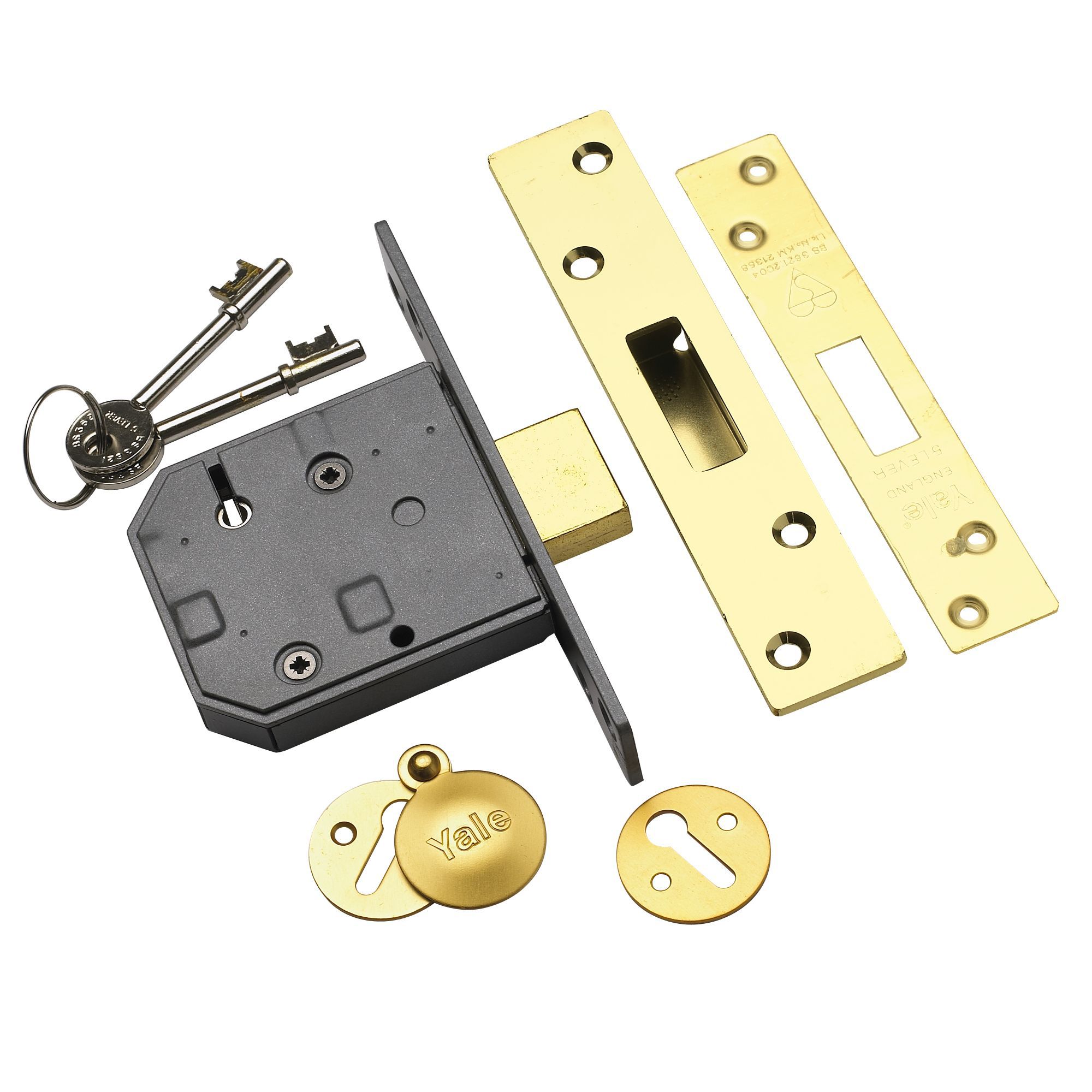 Yale P-M562-Pb-80 76mm Polished Brass 5 Lever Deadlock | Compare The Build