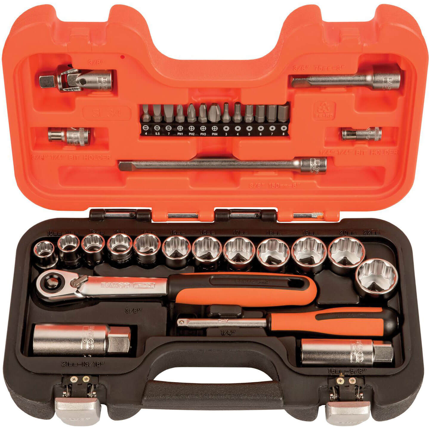 Bahco 34 Piece 3/8" Drive Socket and Screwdriver Bit Set Metric 3/8" Price Comparisons | Compare The Build