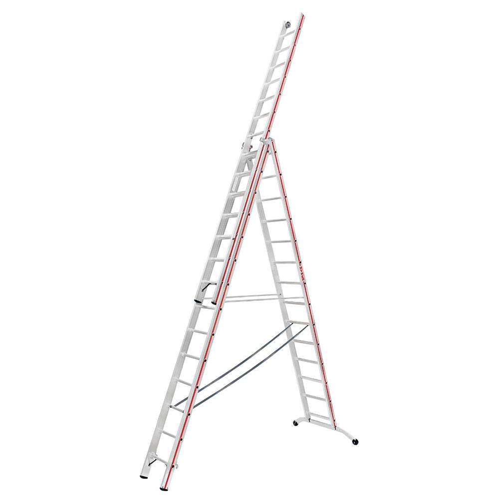 Hymer Red Line Industrial 3 Section Combination Ladder 4.17m - 9.78m 604742 Price Comparisons | Compare The Build