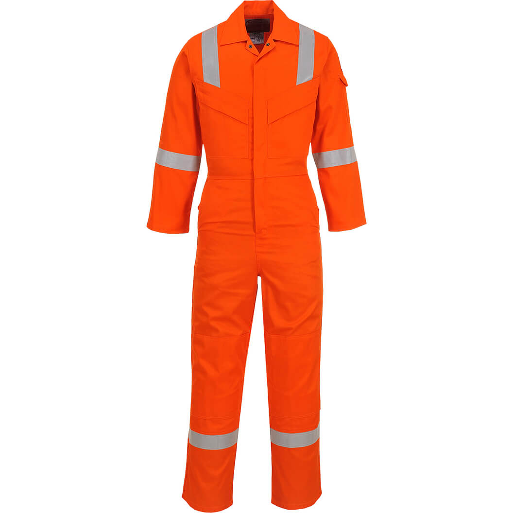 Biz Flame Mens Flame Resistant Super Lightweight Antistatic Coverall Orange 4XL 32" Price Comparisons | Compare The Build