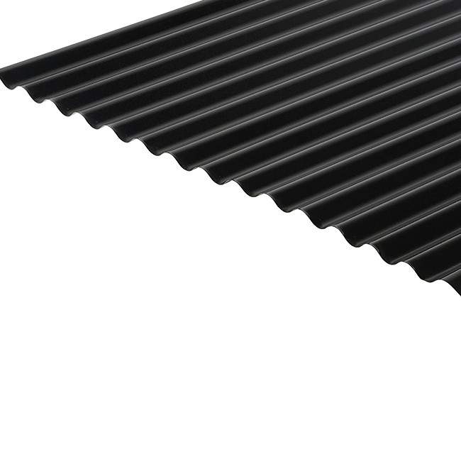 Cladco Corrugated 13/3 Profile 0.7mm PVC Plastisol Coated Roof Sheet - 3050mm - Black BS00E53 RCA7BL-3050 | Compare The Build