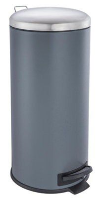 Cooke & Lewis Abora Soft Close Anthracite Metal Round Kitchen Bin, 30L | Compare The Build