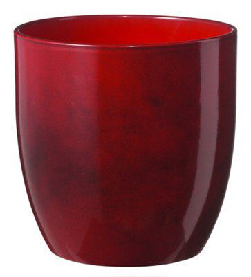 Soendgen Keramik Laleh Brushed Dark Red Ceramic Mottled Plant Pot (Dia)11.2Cm | Compare The Build