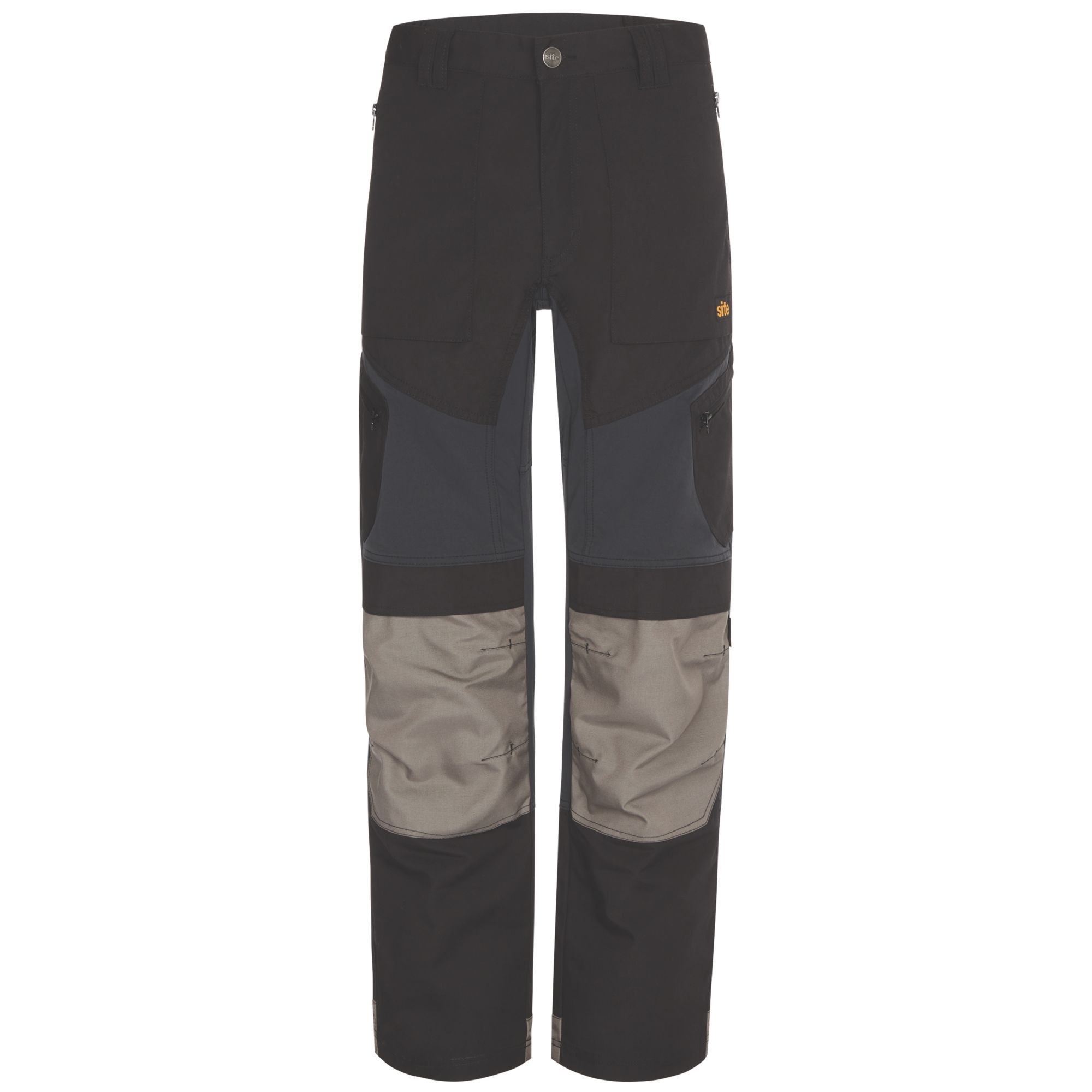 Site Ridgeback Black & Grey Men's Multi-Pocket Trousers, W38" L32" | Compare The Build