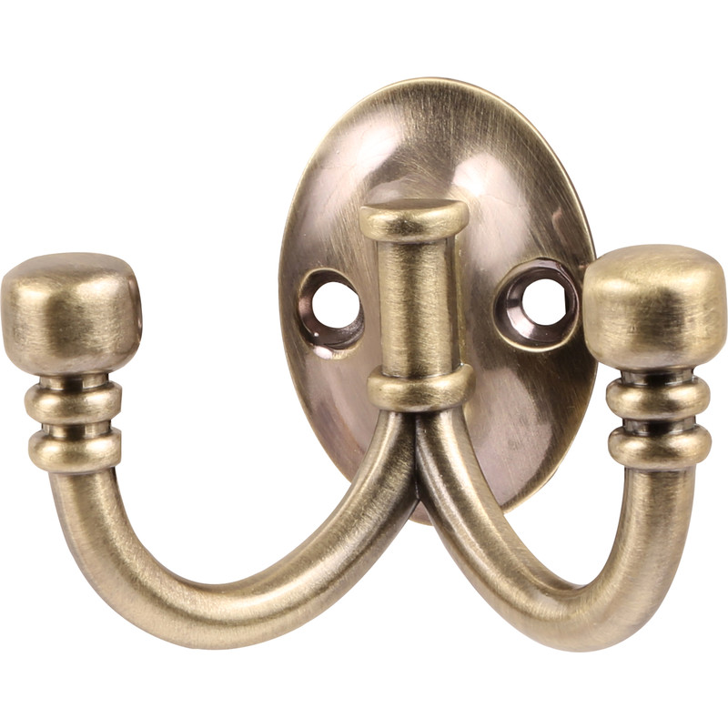 Ball End Double Robe Hook Antique in Brass Price Comparisons | Compare The Build