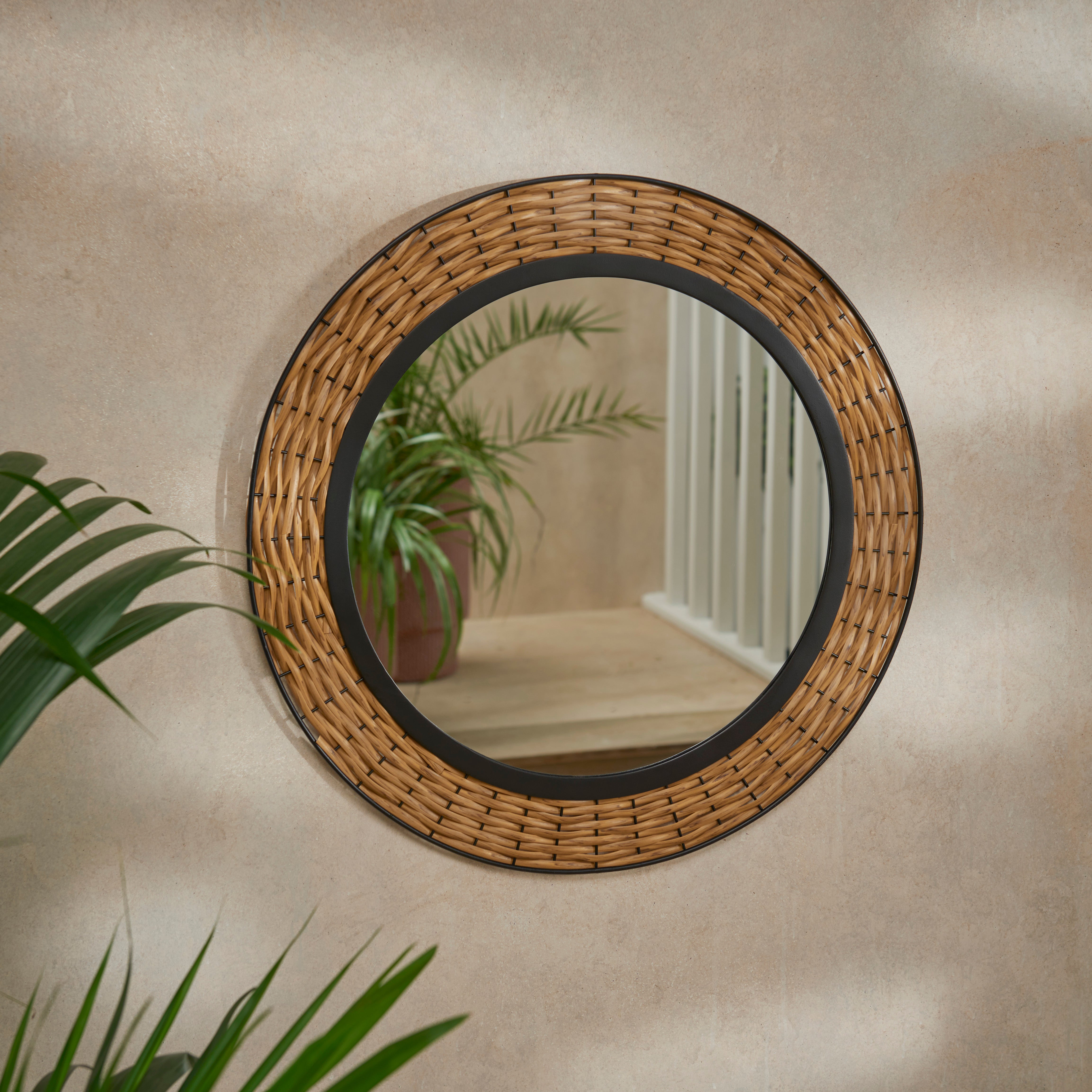 Indoor Outdoor Artisan Mirror, 60cm MultiColoured Price Comparisons | Compare The Build