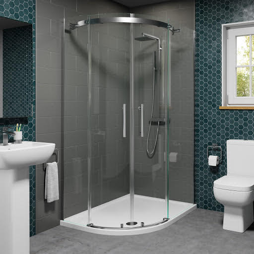 Diamond Frameless Offset Quadrant Shower Enclosure 1200 x 900mm with Tray (Left Entry) - 8mm | Compare The Build