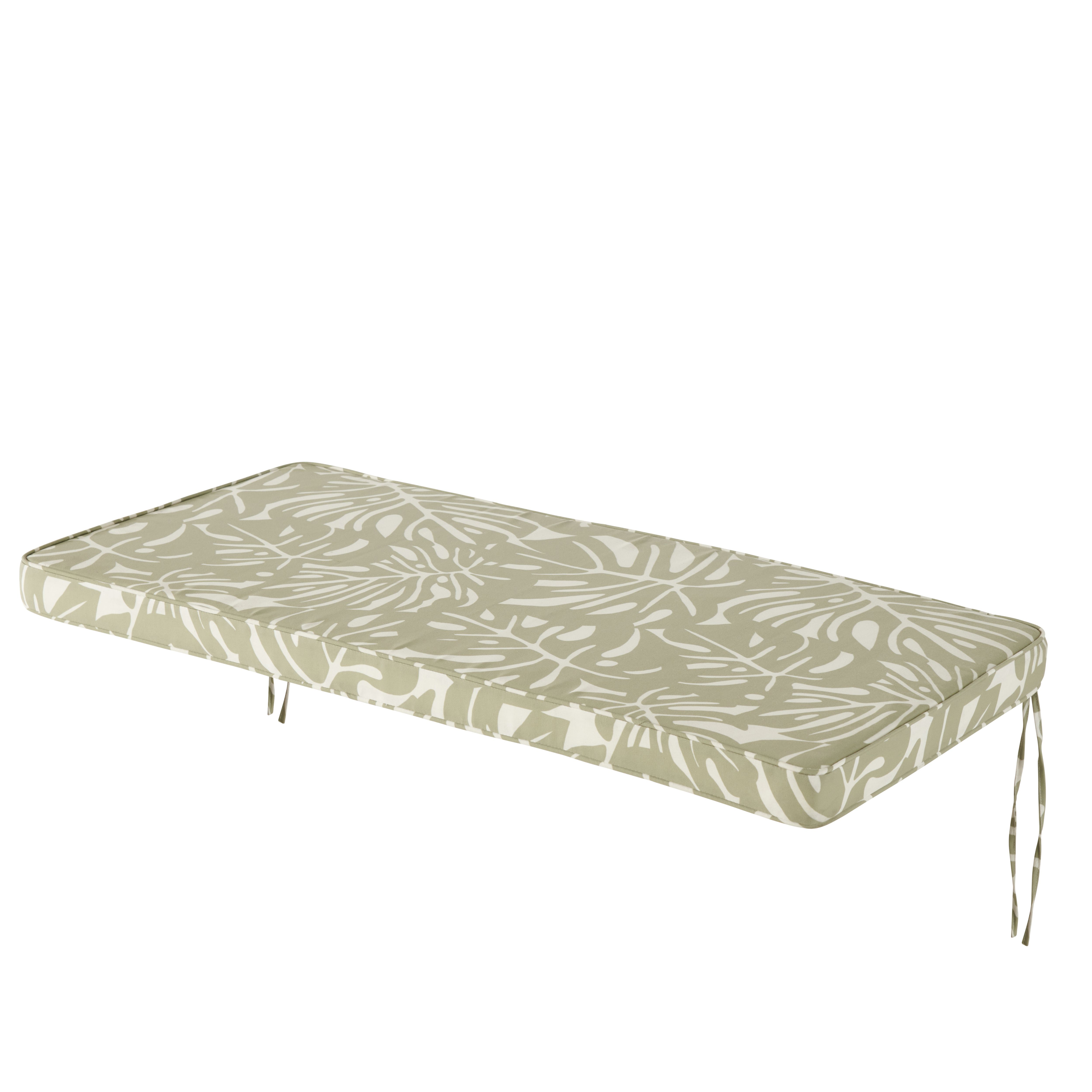 GoodHome Tiga Floral Green Tea Leaf Bench Cushion (L)103.5Cm X (W)48Cm Price Comparisons | Compare The Build