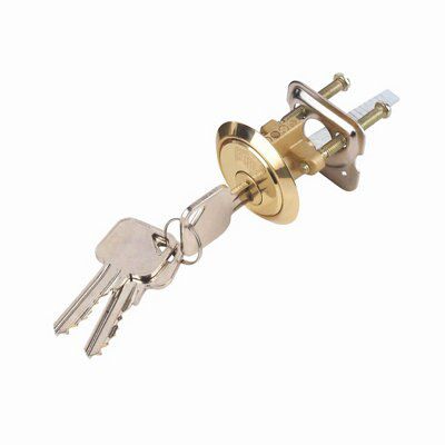 Smith & Locke Polished Brass Effect Deadlock Night Latch Replacement Cylinder, (H)43mm (W)43mm Price Comparisons | Compare The Build