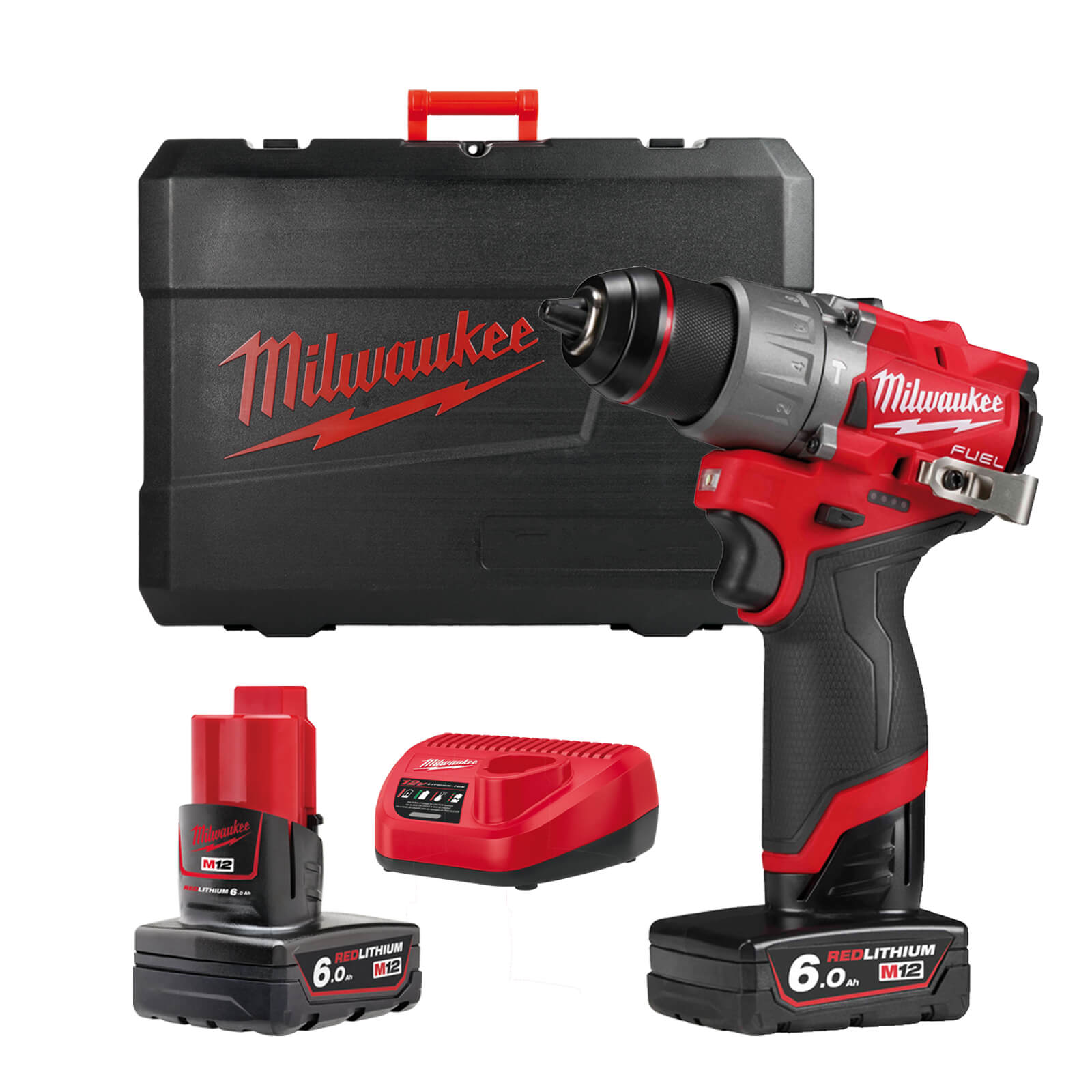 Milwaukee M12 FPD2 Fuel 12v Cordless Brushless Combi Drill 2 x 6ah Li-ion Charger Case | Compare The Build