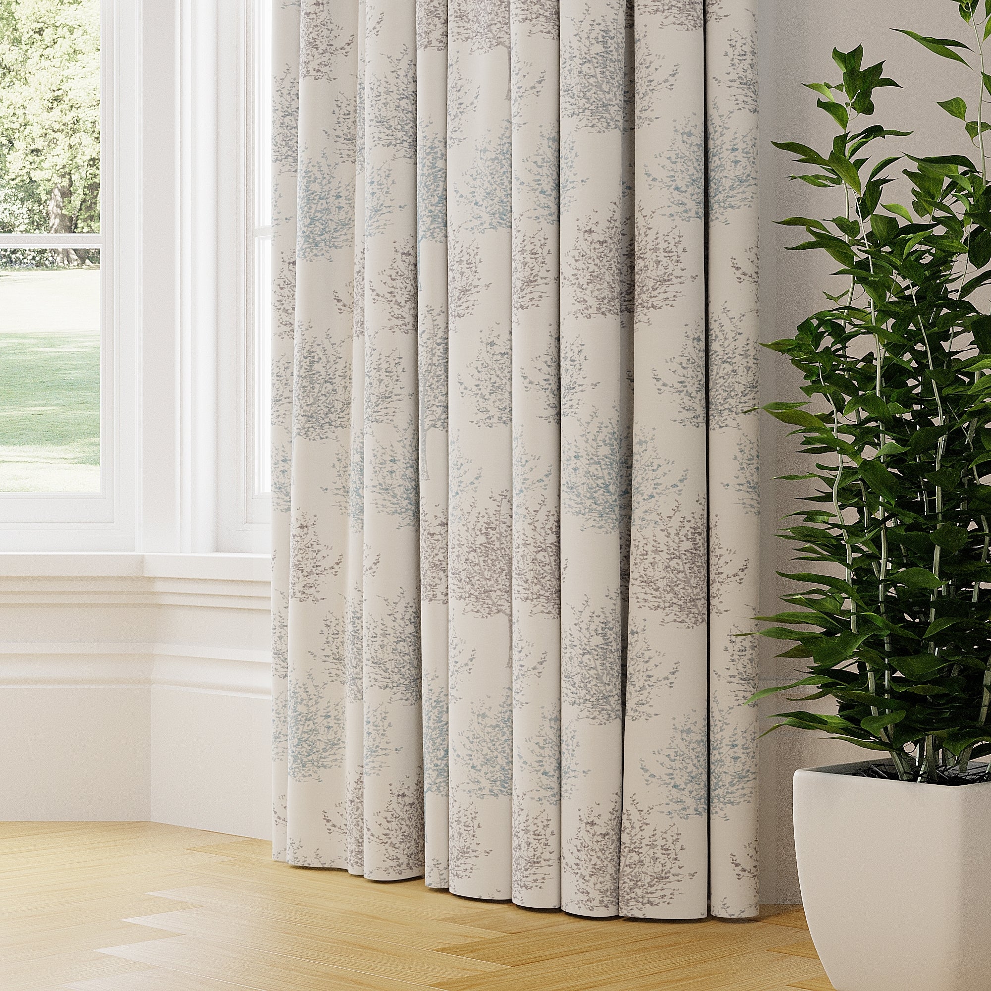 Rossini Made to Measure Curtains Blue/Grey Price Comparisons | Compare The Build