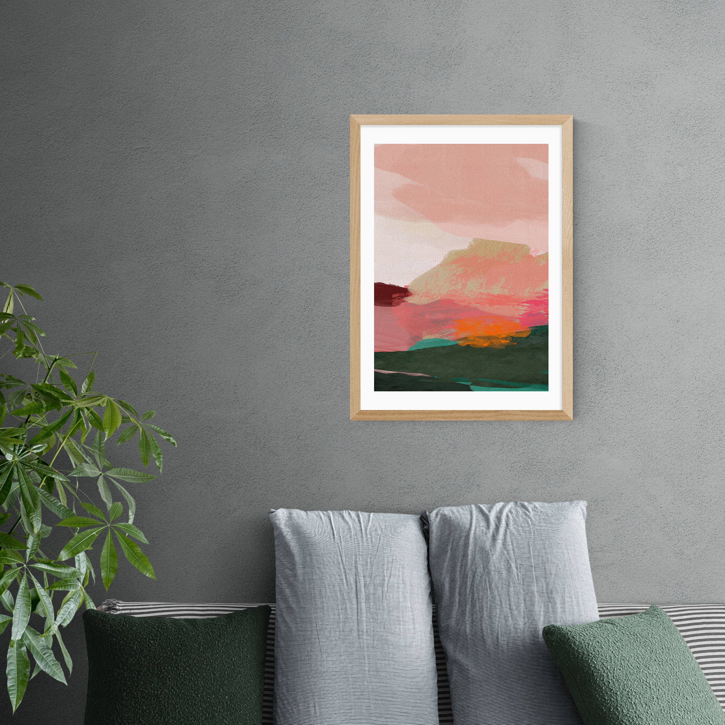 East End Prints Green & Pink Abstract I Framed Print Pink Price Comparisons | Compare The Build