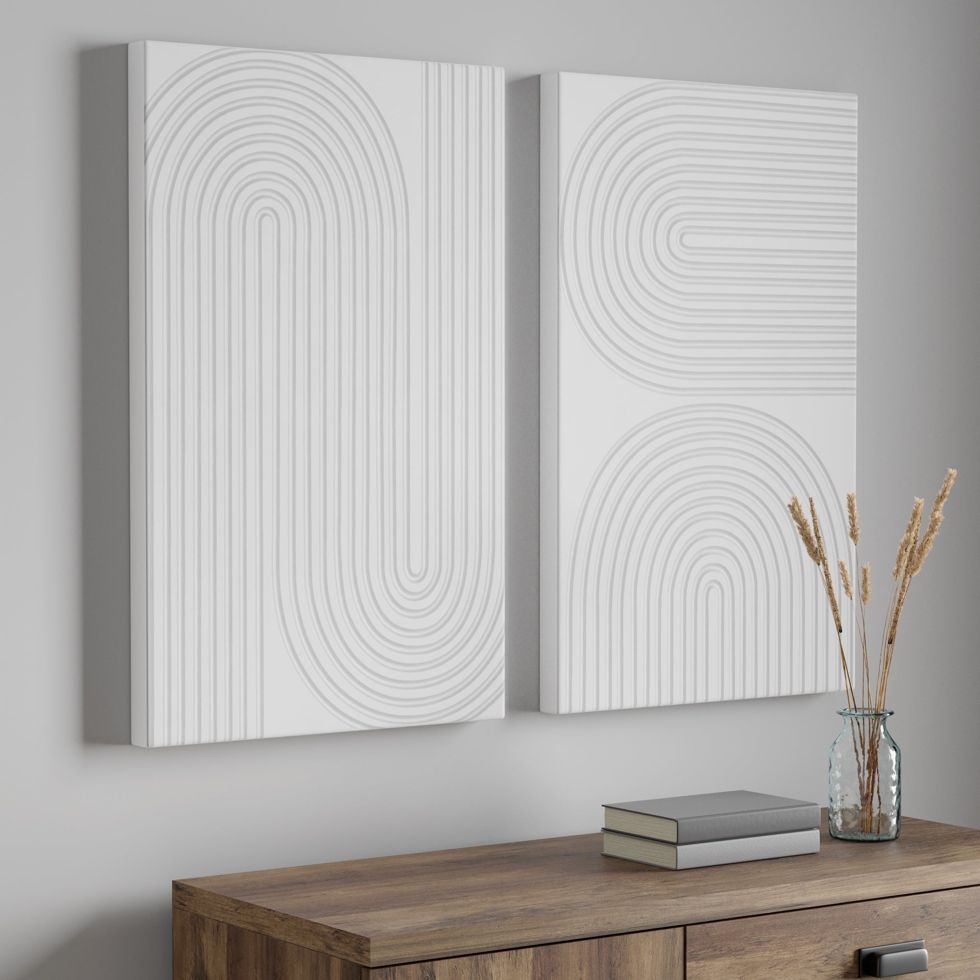 2 Elements Raised White Pattern Canvas White Price Comparisons | Compare The Build