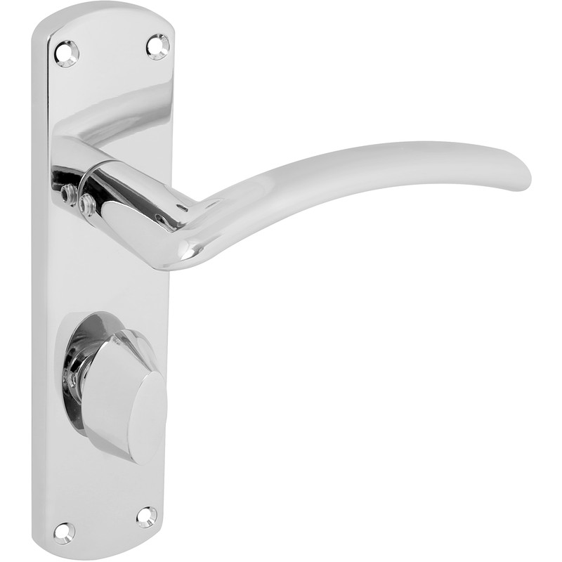 Serozzetta Tres Door Handles Bathroom Polished (Pair) in Chrome | Compare The Build