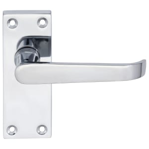 Victorian Straight Chrome Latch Door Handle - 3 Pairs | Compare The Build