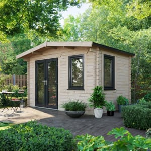 Power Sheds 8 x 12ft Left Hand Door Apex Chalet Log Cabin Price Comparisons | Compare The Build