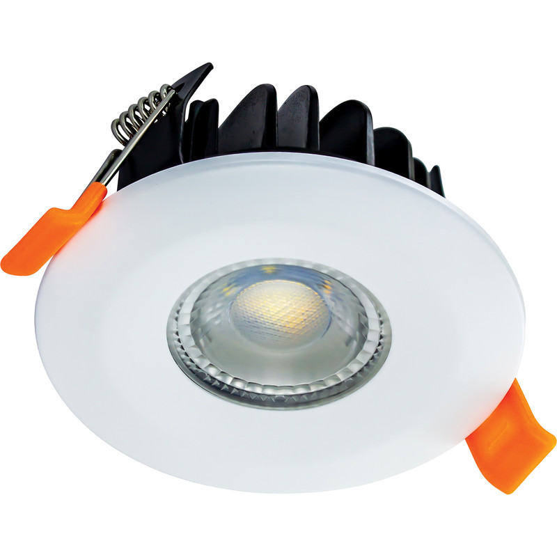 Integral LED Integrated Fire Rated IP65 Dimmable Colour Switching CCT Downlight 6W 500lm in White Chrome Price Comparisons | Compare The Build