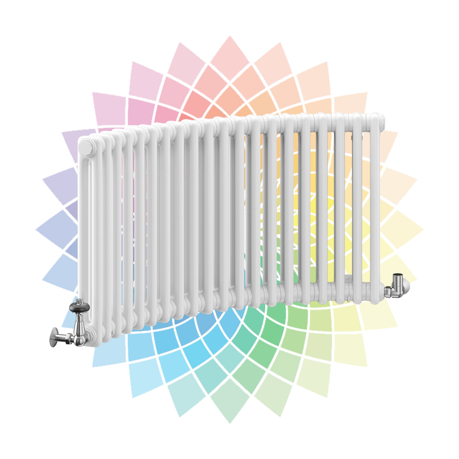 Nordic 2 Column Curved Horizontal Radiator, Custom Colour, 500mm x 1284mm Price Comparisons | Compare The Build