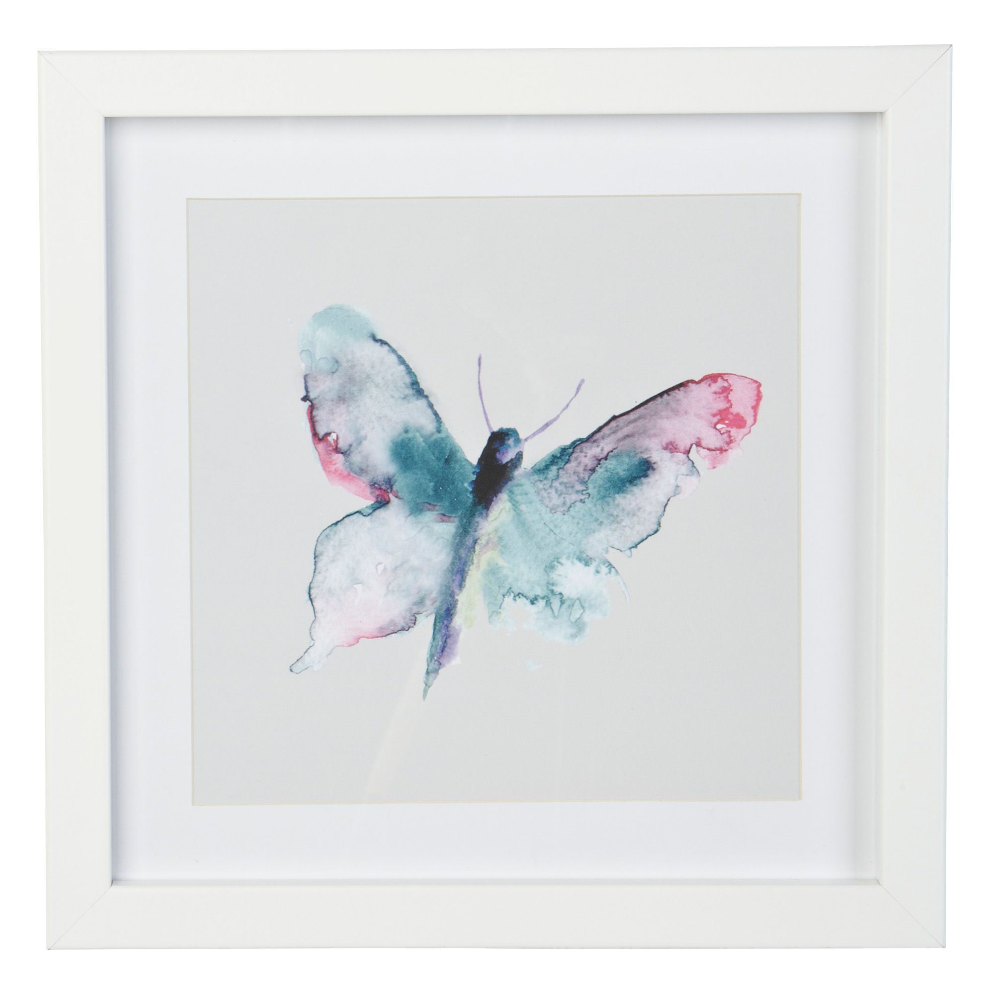 Butterfly Multicolour Framed Print (W)284mm (H)284mm Price Comparisons | Compare The Build