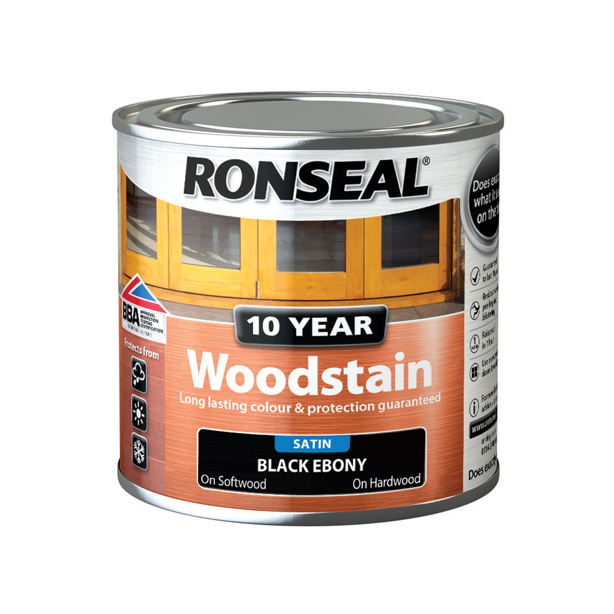 Ronseal Ebony Satin Wood Stain, 250Ml Price Comparisons | Compare The Build