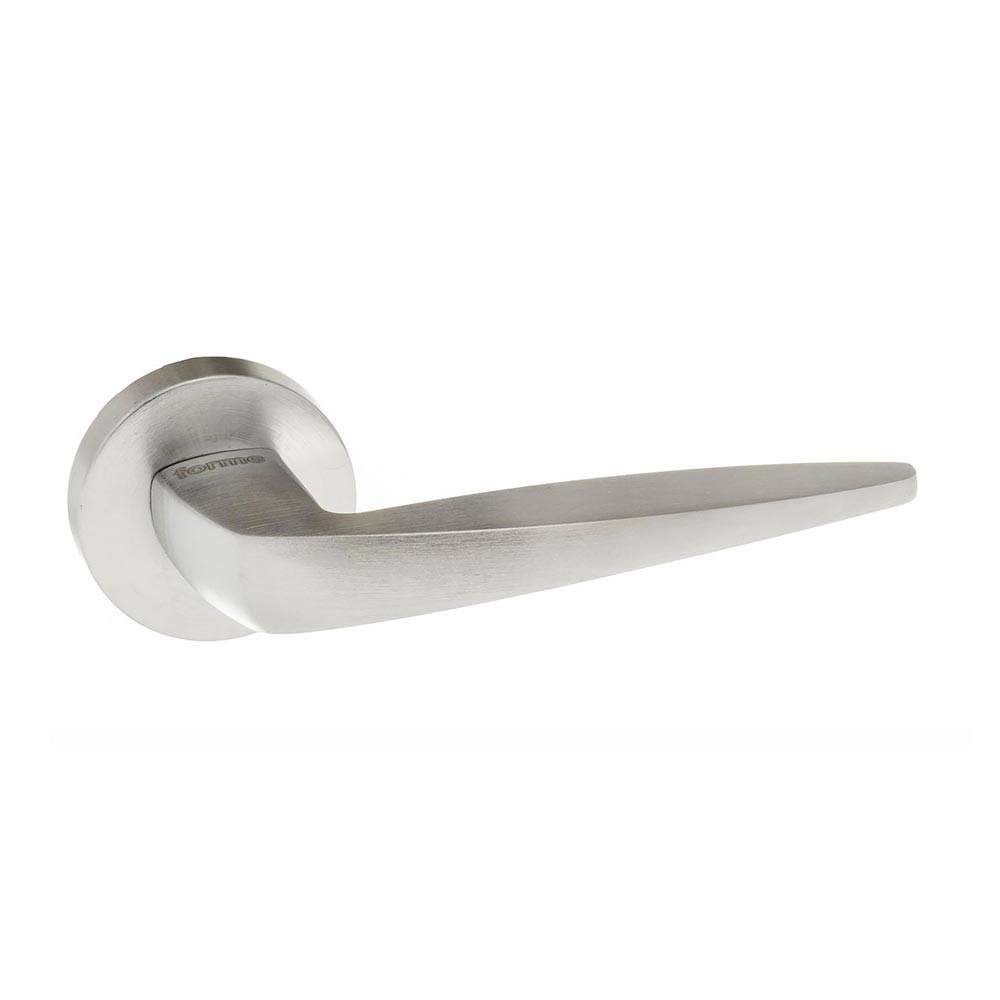 Atlantic Forme Foglia Designer Lever on Minimal Round Rose - Satin Chrome Atlantic UK FMR272SC | Compare The Build