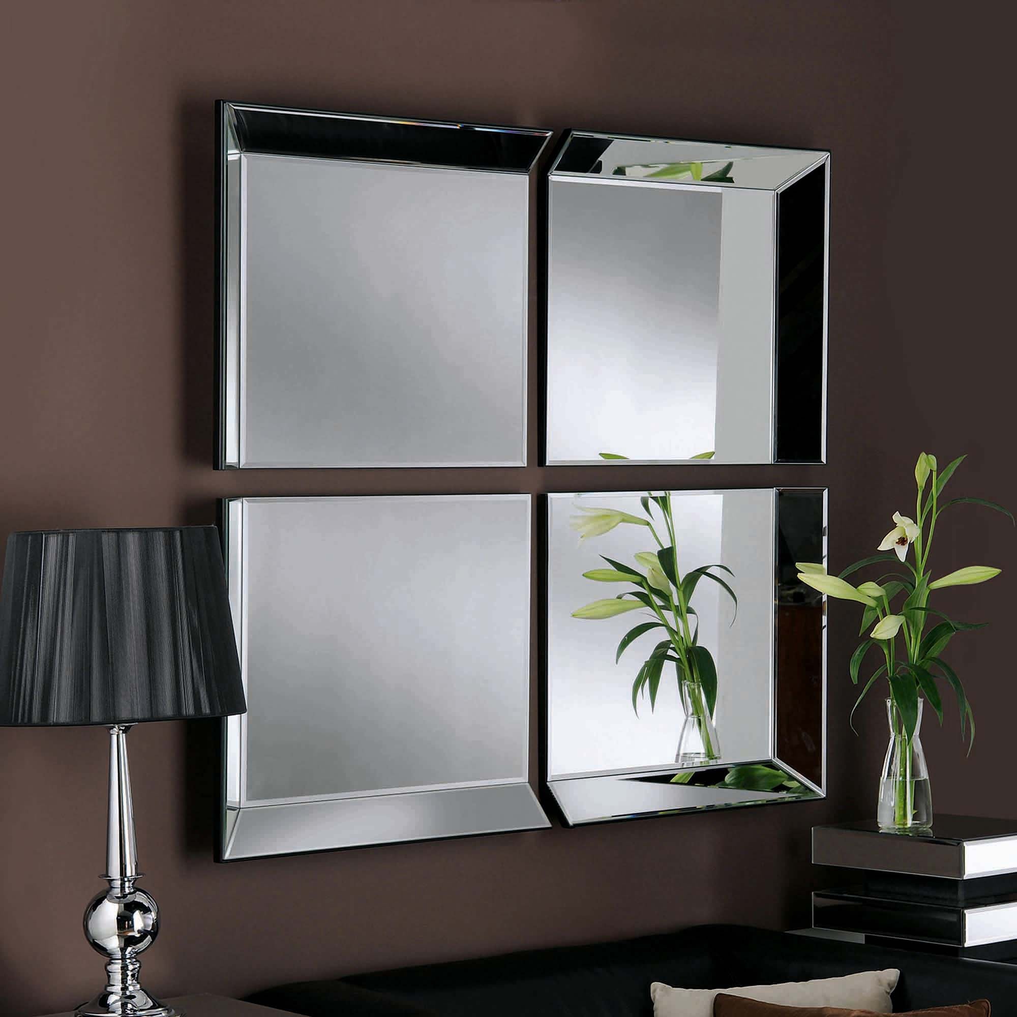 Byblos 4 Panel Wall Mirror, 107x112cm Black Price Comparisons | Compare The Build