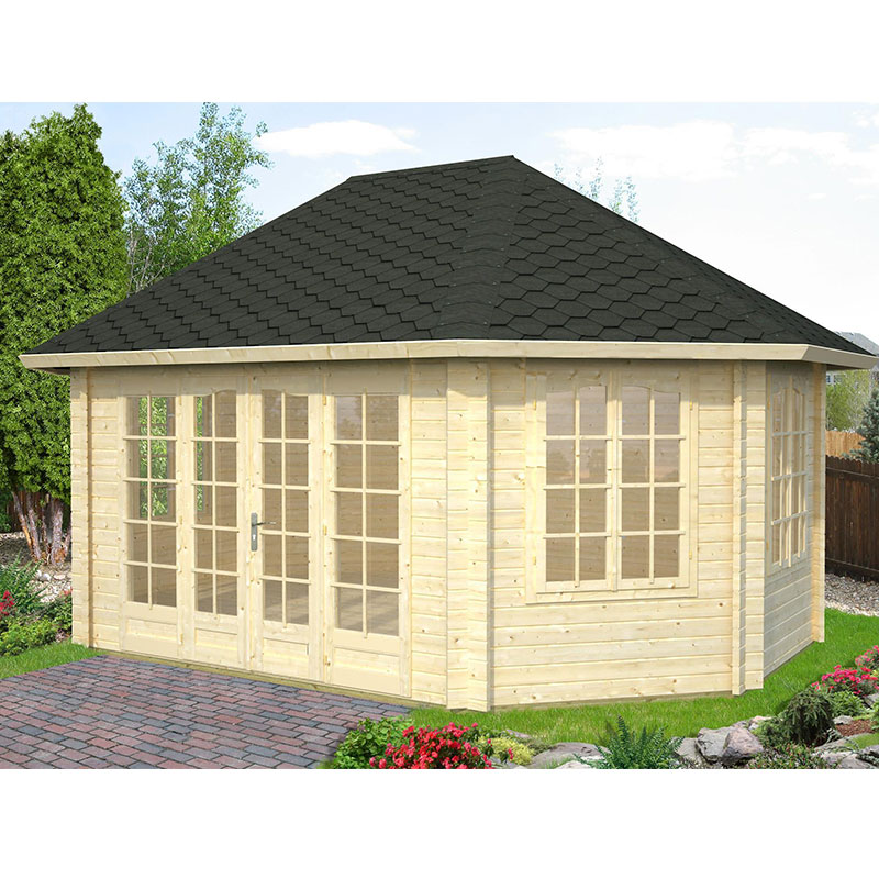 Palmako Hanna 4.2m x 5.7m Corner Log Cabin Summerhouse (44mm) Price Comparisons | Compare The Build