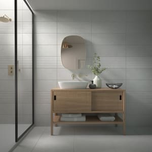 Wickes Boutique Calatrava Light Grey Matt Ceramic Wall Tile - 750 x 250mm - Pack of 7 Price Comparisons | Compare The Build