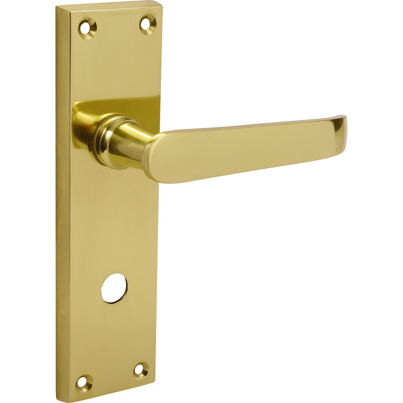 Unbranded Victorian Straight Door Handles Bathroom Brass (Pair) in Gold Price Comparisons | Compare The Build