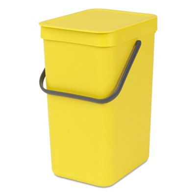 Brabantia Sort & Go Yellow Plastic Rectangular Kitchen Bin, 12L | Compare The Build