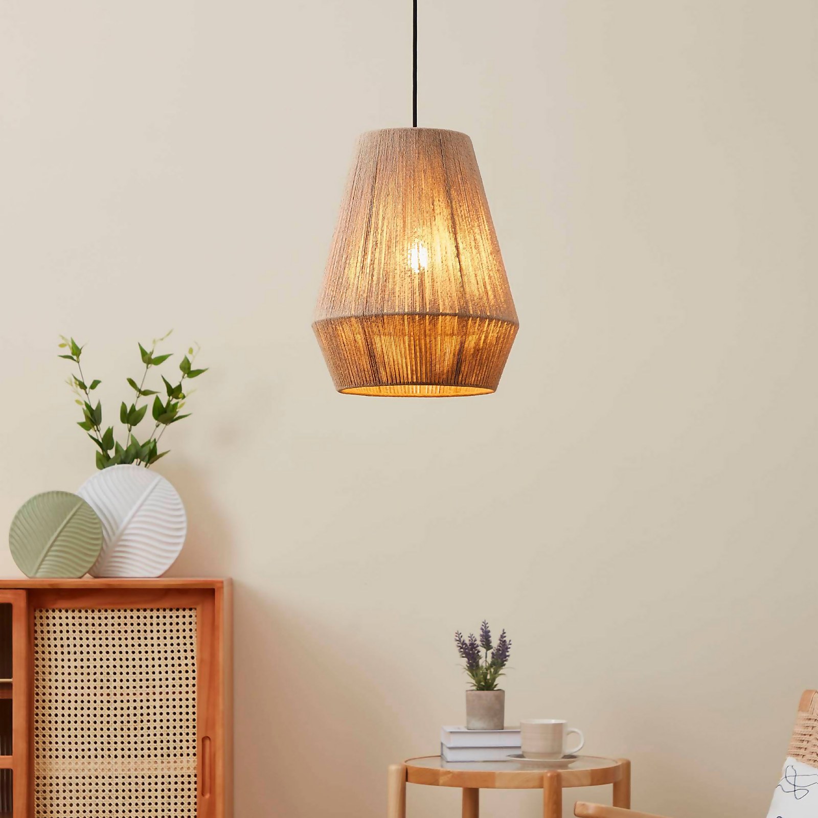 Eglo Alderney Pendant Ceiling Light - Black & Natural Price Comparisons | Compare The Build