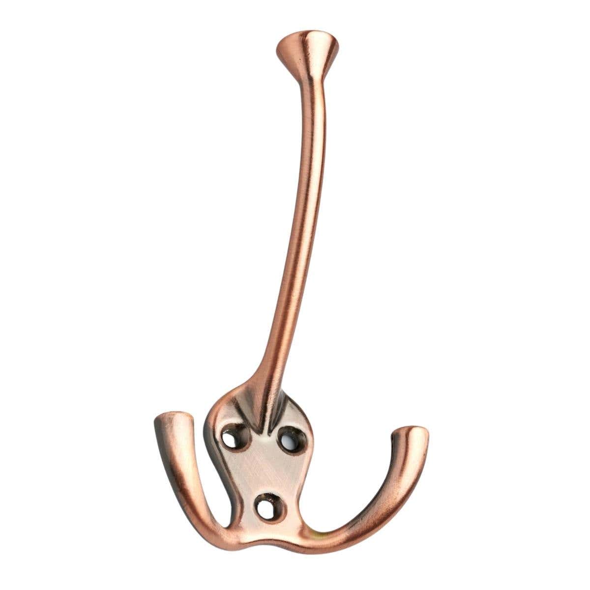 Wide Tip Triple Prong Hat &amp; Coat Hook - Copper - Wall/Door Mountable - Decohooks Price Comparisons | Compare The Build