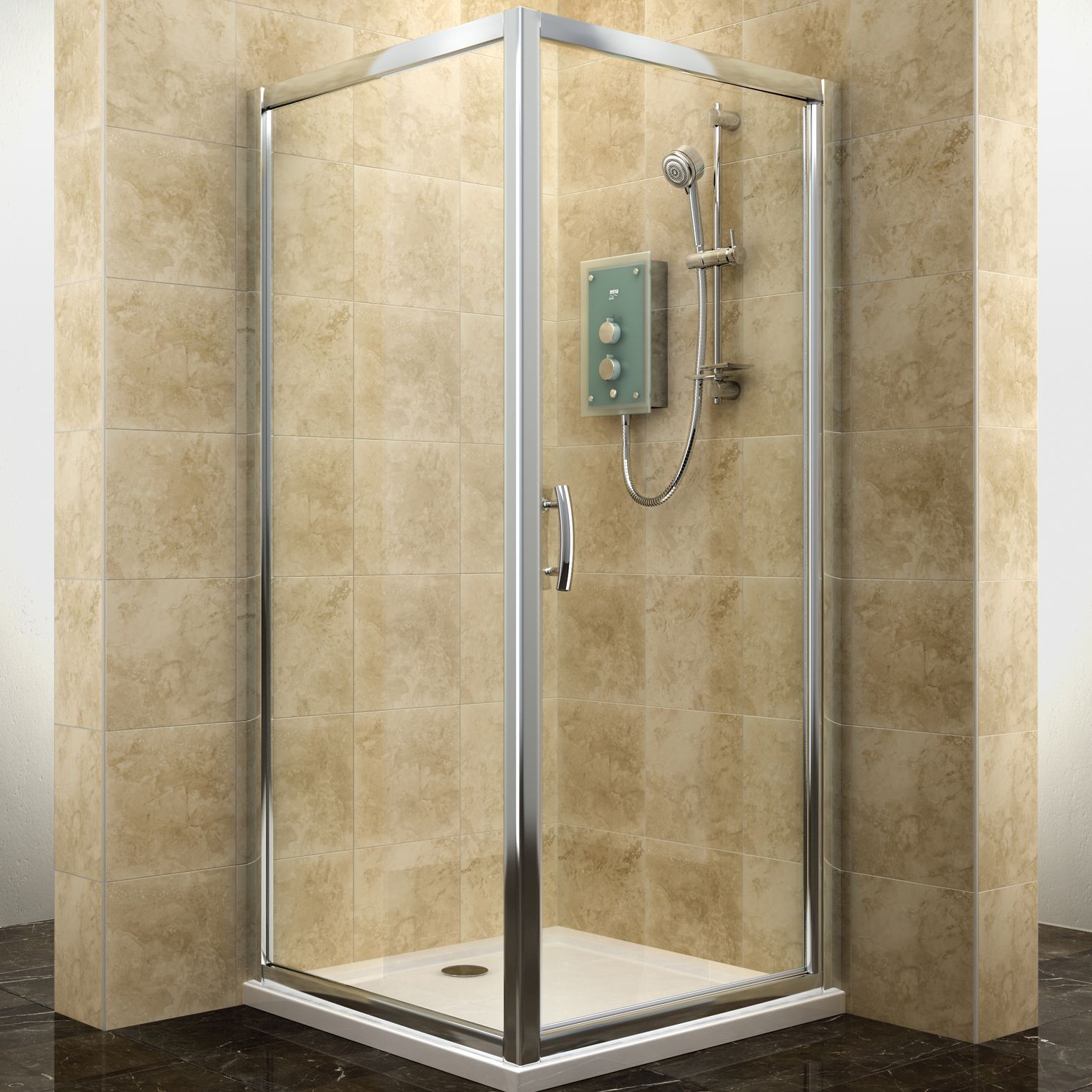 Cooke & Lewis Deluvio Square Shower Enclosure With Hinged Door (W)760mm (D)760mm Price Comparisons | Compare The Build