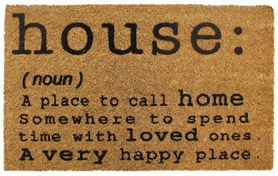 Colours Ela Black & Natural House Quote Door Mat, 75Cm X 45Cm Price Comparisons | Compare The Build