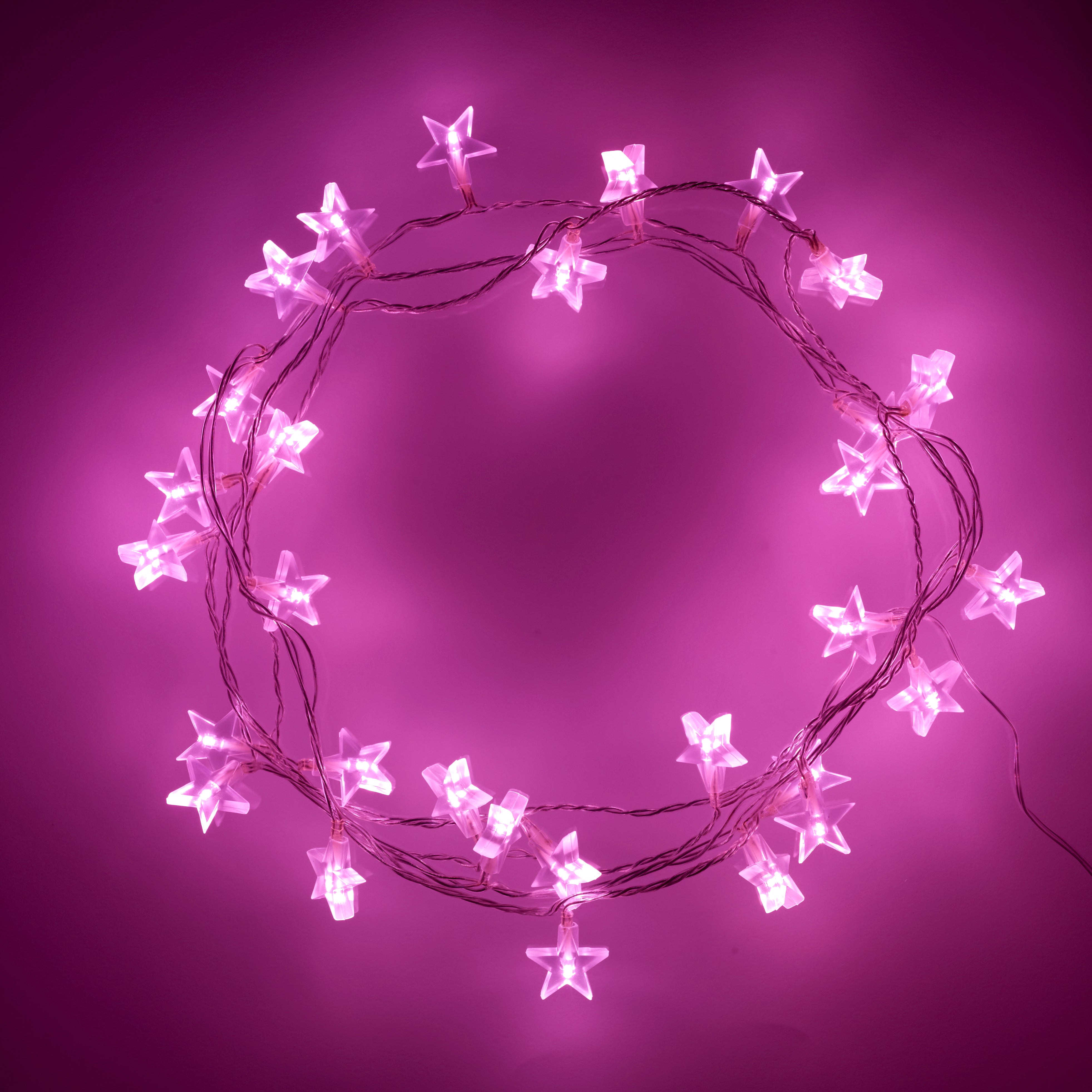 30 Pink LED Star Fairy Lights On Clear Cable Price Comparisons | Compare The Build