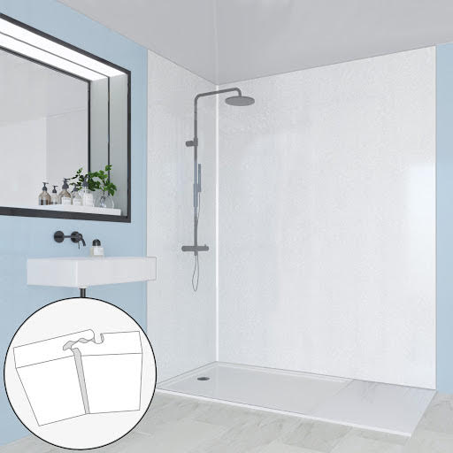 Multipanel Classic Bathroom Wall Panel Frost White 2400 x 598mm Price Comparisons | Compare The Build