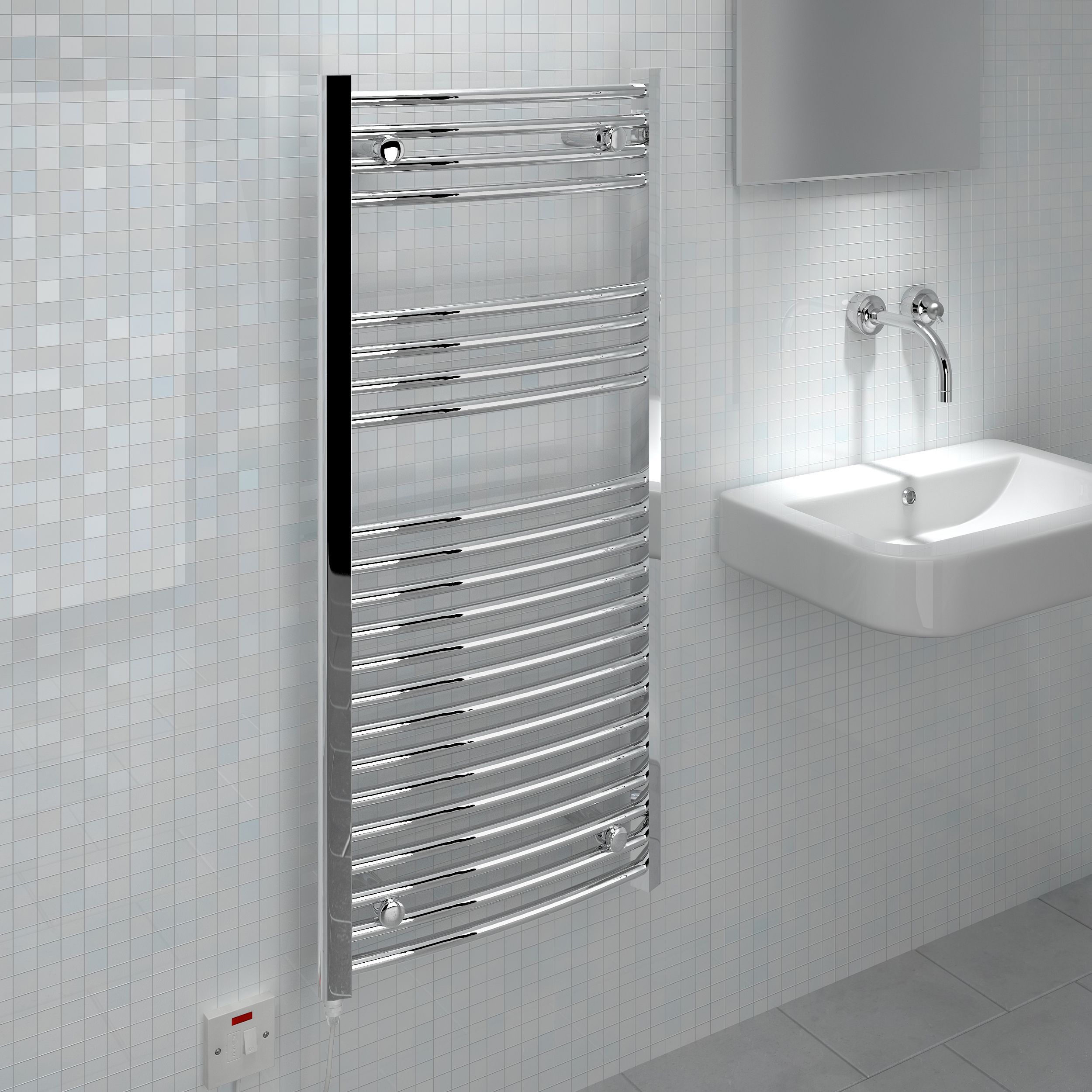 Kudox 250W Electric Silver Towel Warmer (H)1100mm (W)500mm Price Comparisons | Compare The Build