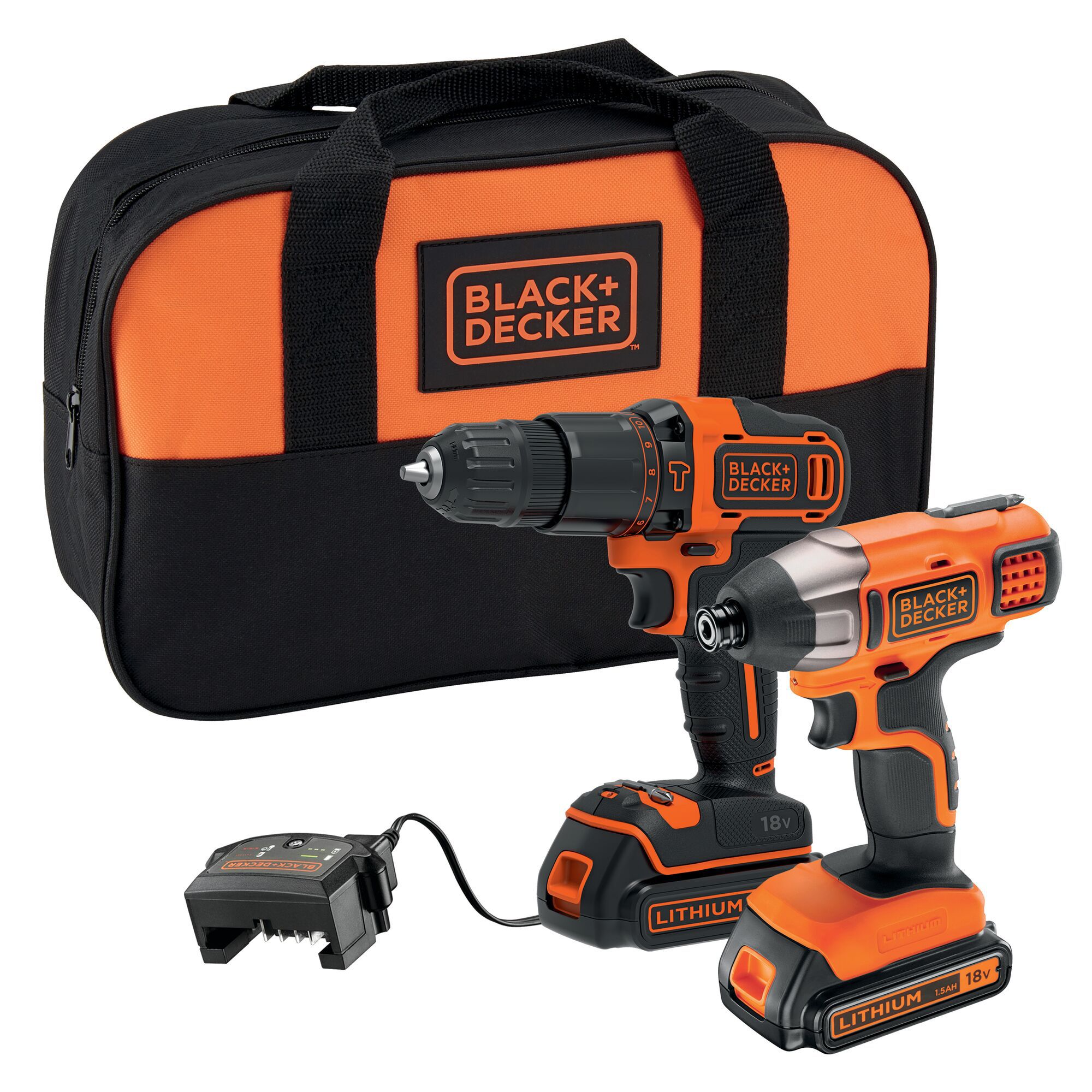 Black+Decker 18V 1.5Ah Li-ion Cordless Combi drill & impact driver BCK25S2S-GB Price Comparisons | Compare The Build