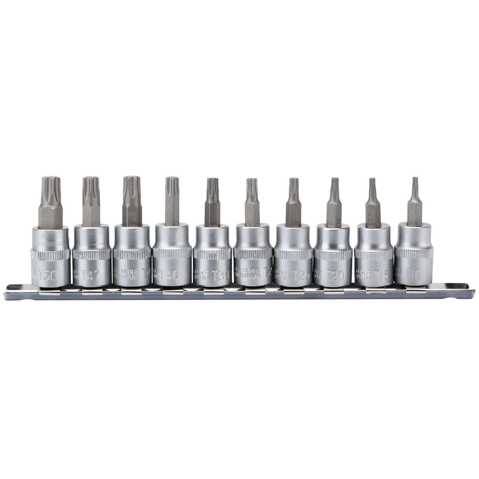 Draper 10 Piece 3/8" Drive Torx Socket Bit Set 3/8" 55mm | Compare The Build