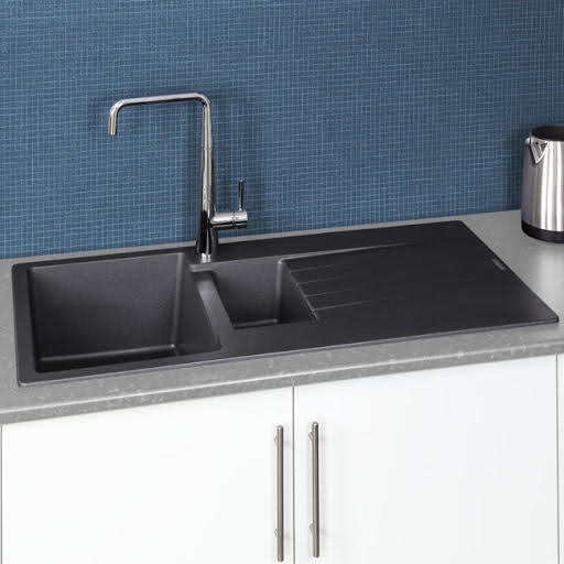 Reginox Harlem15 Silver Black Granite Inset 1.5 Kitchen Sink With Waste Price Comparisons | Compare The Build