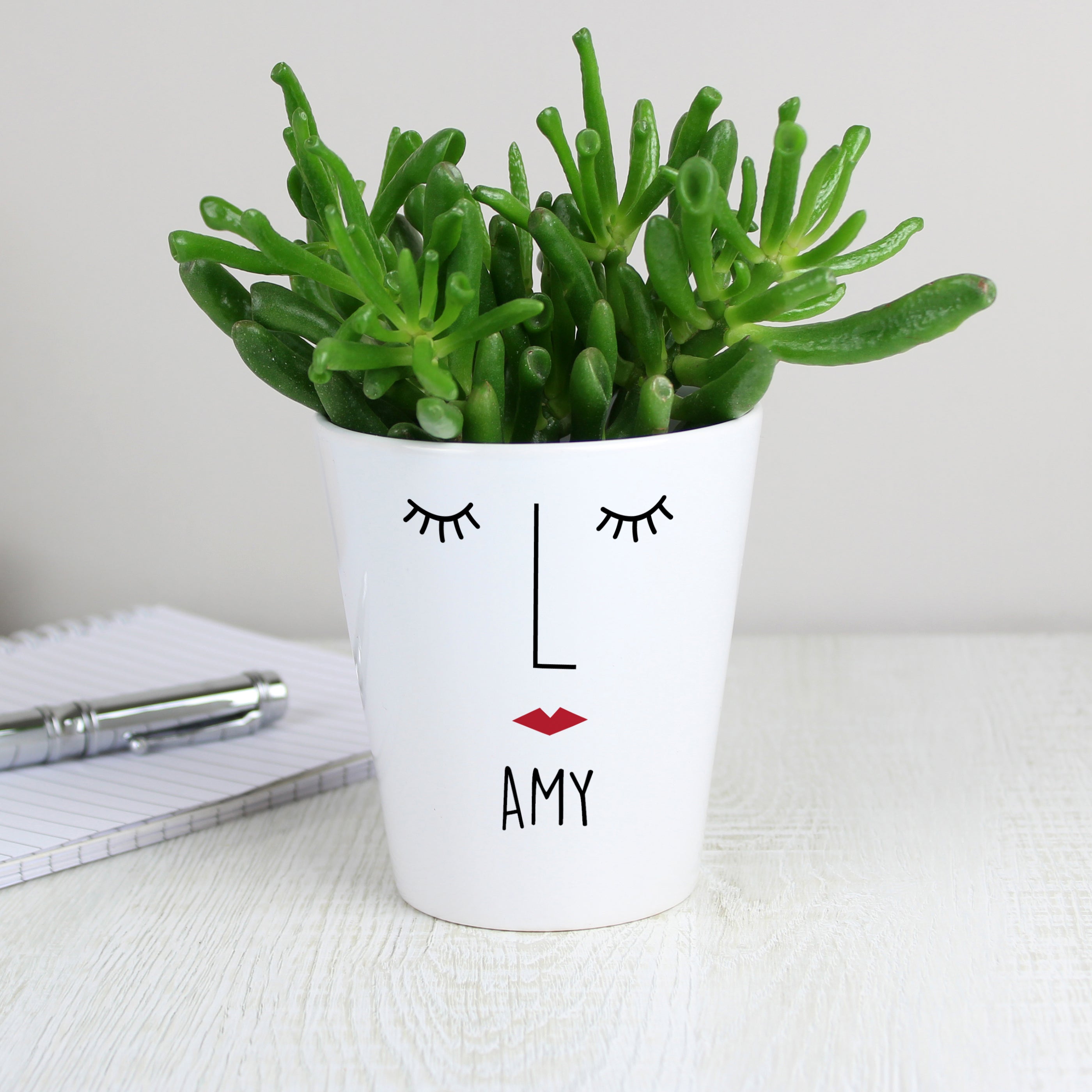 Personalised Mrs Face Plant Pot White Price Comparisons | Compare The Build