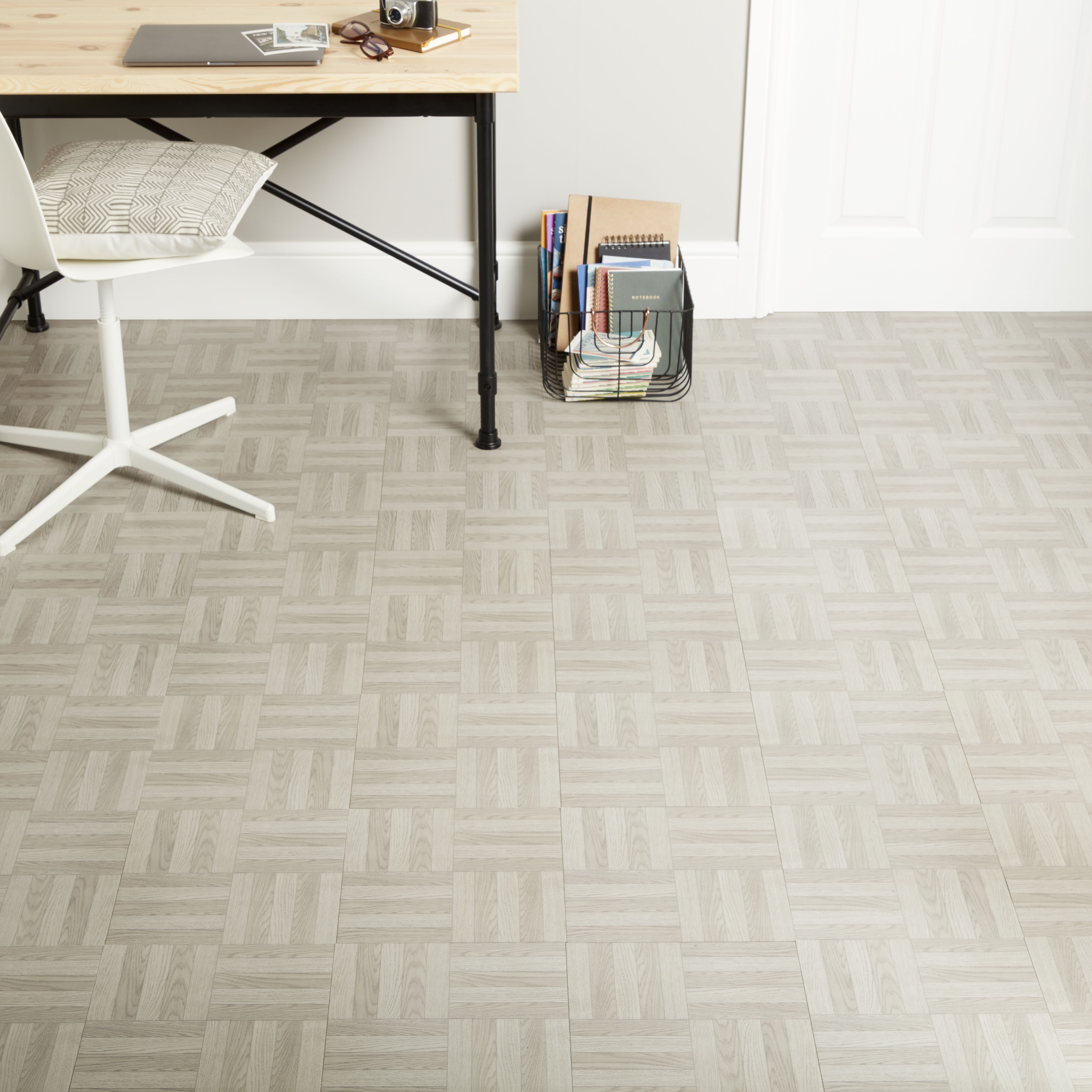 GoodHome Grey Parquet Effect Self Adhesive Vinyl Tile, Pack Of 13 Price Comparisons | Compare The Build