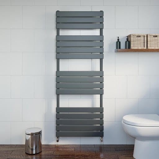 DuraTherm Flat Panel Heated Towel Rail Anthracite - 1600mm x 600mm | Compare The Build