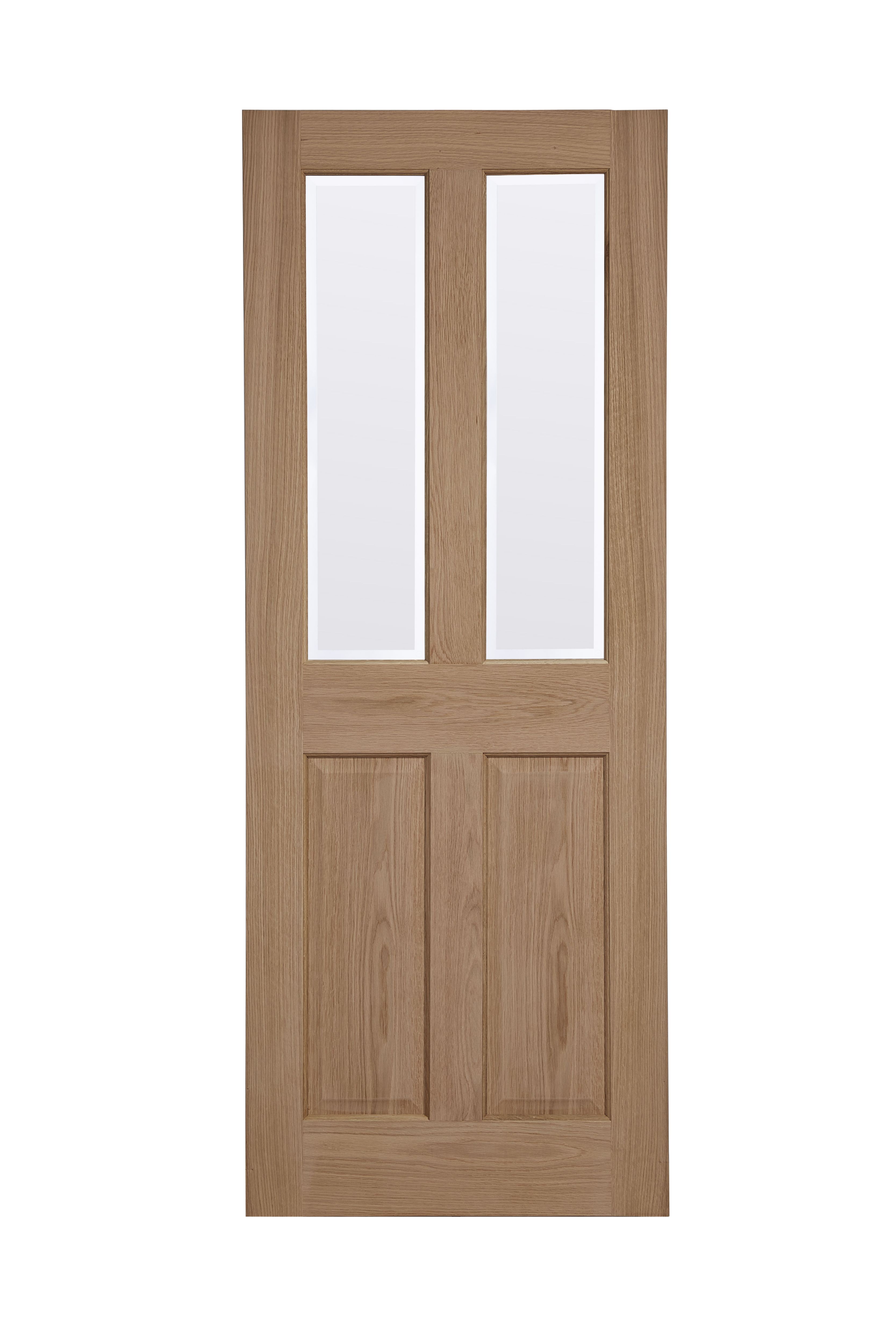 4 Panel Frosted Glazed Oak Veneer Internal Door, (H)1981mm (W)838mm (T)35mm Price Comparisons | Compare The Build