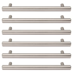 T Bar Brushed Nickel Cabinet Handle - 220mm - Pack of 6 | Compare The Build