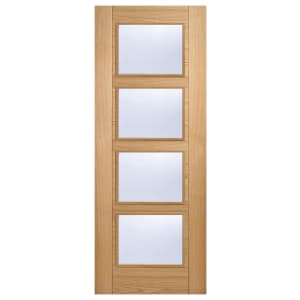 LPD Internal Vancouver 4 Lite Pre-Finished Oak FD30 Fire Door - 726 x 2040mm Price Comparisons | Compare The Build