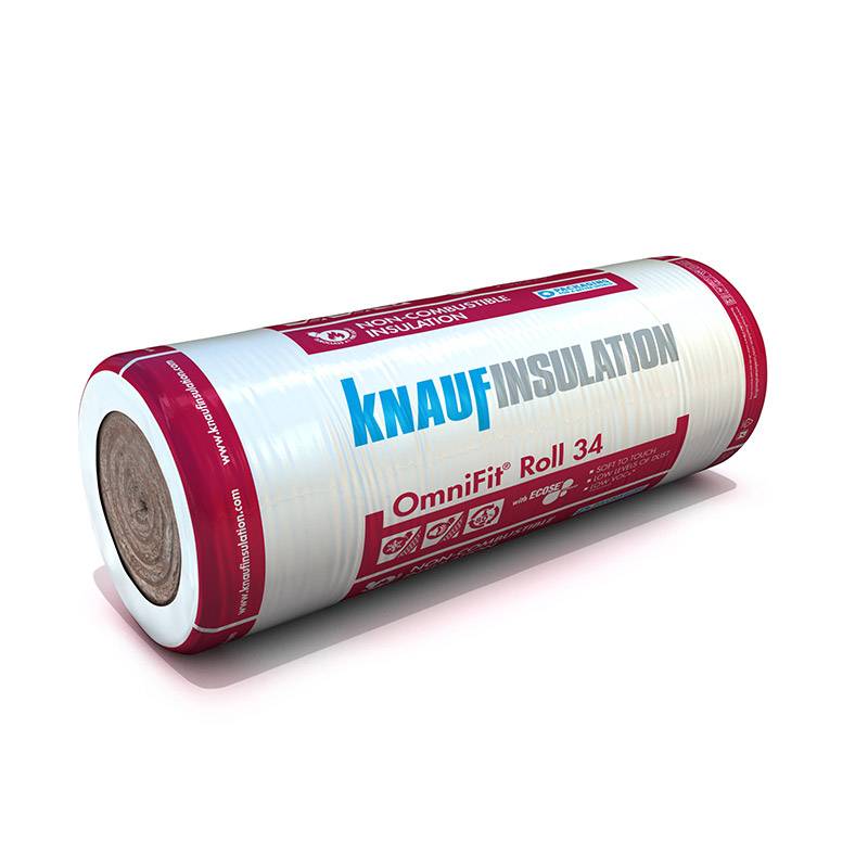 Knauf Omnifit 34 Earthwool Insulation Roll 5200mm x 1200mm x 140mm (24.96m2) Price Comparisons | Compare The Build