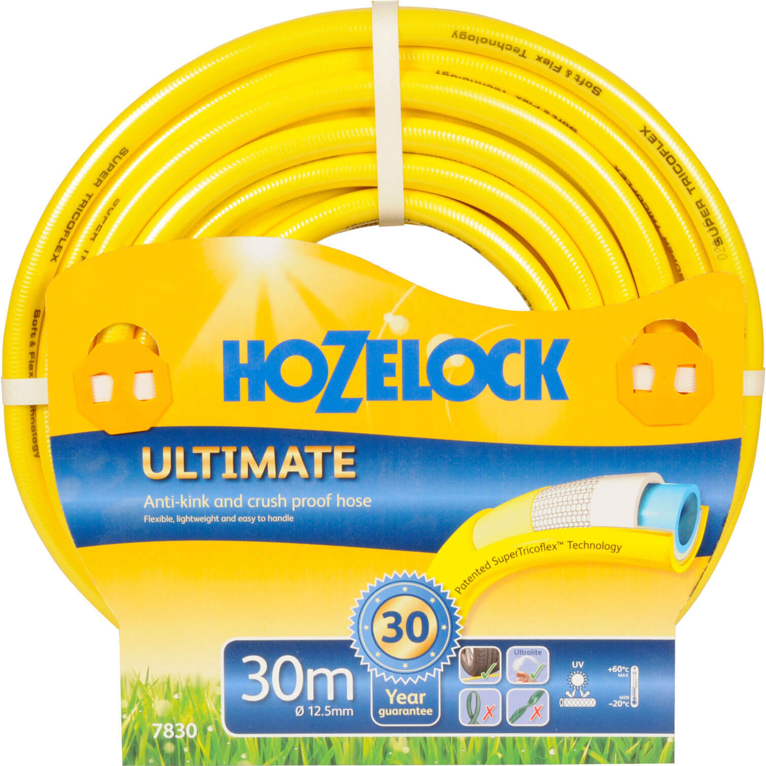 Hozelock Ultimate Anti Kink Crush Proof Hose Pipe 1/2" / 12.5mm 30m Yellow Price Comparisons | Compare The Build